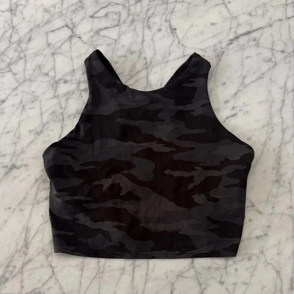 Women's Athleta Conscious Crop Camouflage Sports Bra Sz XS Buttery Soft